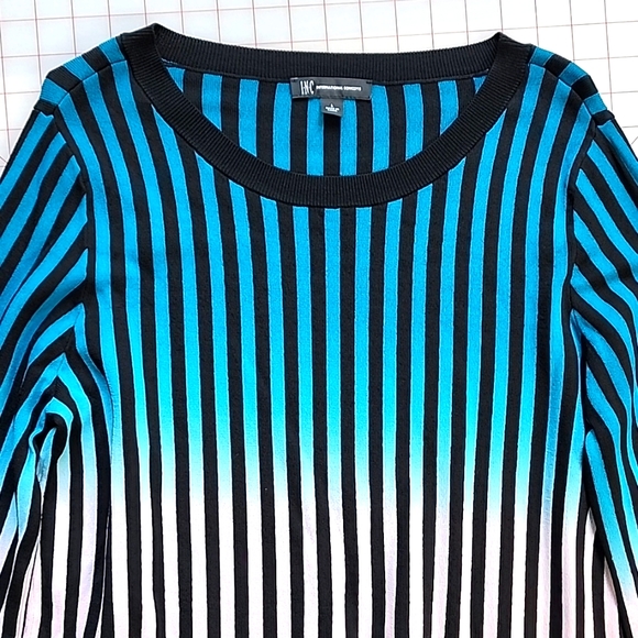 I.N.C  long sleeve  Blue Pink flare bell Arms Clasic Blouse bussiness top - Picture 2 of 5